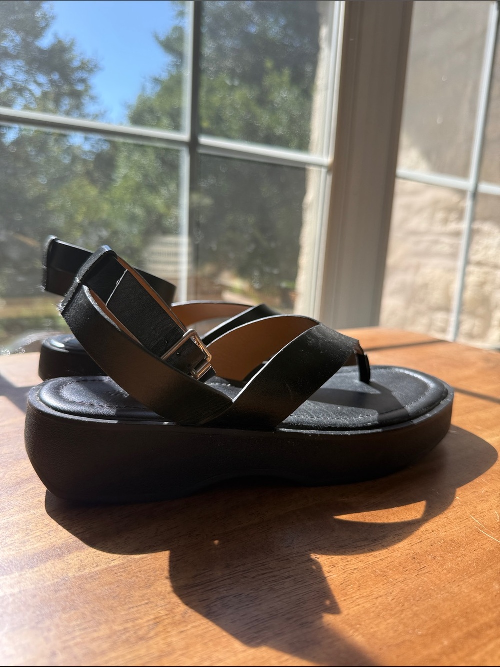 Madewell Black Platform Ankle-Strap Sandals - Picture 6 of 8